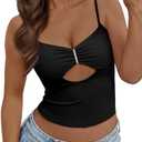 Trendy Queen Going Out Tops for Women Sexy Cute Y2K Camisole Spaghetti Strap Tank Clothes Summer Beach Vacation Outfits 2025 XL