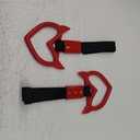 2 Pieces Rear Bumper Warning Ring Car Mirror Hanging Ornament, Home Christmas Tree Party Decoration Handle Ring Subway Bus Handle Straps for Car Interior Exterior Decoration (Red)