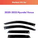 KPY Rain Guards Fit for 2020-2023 Hyundai Venue, Out-Channel Window Visors Vent Wind Deflectors 4PC, Car Accessories for 20-23 Venue