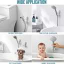 TAILI Shower Head Holder Suction, Handheld Shower Head Bracket, Height Angle Adjustable Wall Mounted, Bathroom Showerhead Holder Removable No Drilling Waterproof, Square Suction Cup, White