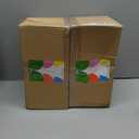 2 x WDS WONDROUS Ceramic Christmas Tree Tabletop - White and Gold Accents 2PCS Table Top Christmas Trees with Lights Prelit - Small Xmas Tree Figurines Home Mantel Desk Centerpieces