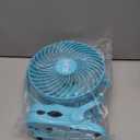 Clip on Fan 65Hrs Camping Fan with LED Light, 12000mAh Battery Operated Fans & PortableFan Rechargeable, Small Desk Fans USB TravelFan for Tent Camping Golf Stroller, Blue