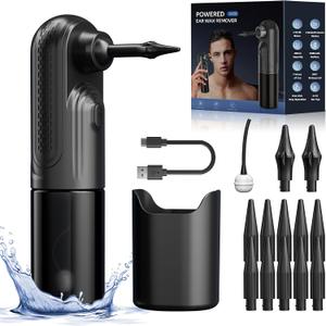 Raccomb Ear Wax Removal Tool, Ear Cleaner Earwax Removal, 4 Pressure Modes Rechargeable Ear Flush, Ear Irrigation Kit, Electric Ear Wax Remover with 10+2 Ear Tips