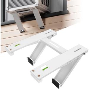 LBG Products Window Air Conditioner Bracket,Heavy Duty AC Support with 2 Arms,Up to 200lbs,Fit 5,000-22,000 BTU AC Units,Easy to Assemble Window AC Brackets