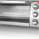BLACK+DECKER 4-Slice Toaster Oven, TO1745SSG-1A, Even Toast, 4 Cooking Functions Bake, Broil, Toast and Keep Warm, Removable Crumb Tray, Timer