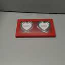 Klikel Christmas Photo Ornament - Silver Heart Photo Frame - 2 Pc Picture Ornament for Tree - Red and Green Frame with Gift Box