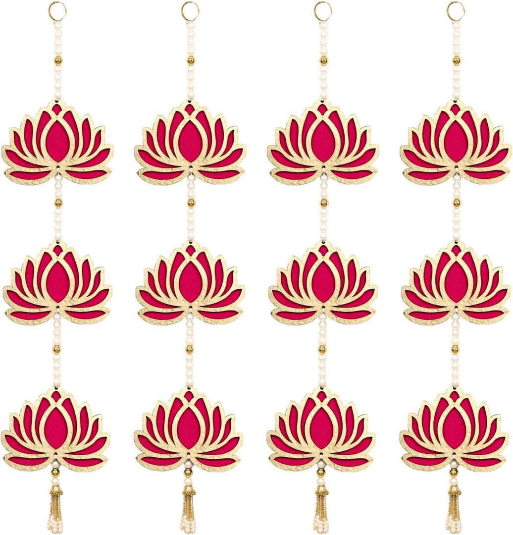 Kalakriti Lotus Artificial Garlands Shivratri | Navratri | Floral Wall Hanging for Temple Decoration | Lohri Pongal | Pooja Room | Back Dropper Showpiece for Home Indian Diwali Decor Gift Items