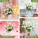 2 x Homsunny 18.9 "Large Pink and White Imitation Tulip Artificial Flowers, 30-Piece Pack. Perfect for spring weddings, Valentine's Day, Easter, Mother's Day, and elegant home and table vase arrangements.
