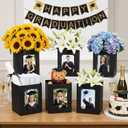 12 Pcs Graduation Picture Centerpieces Box For Table, 6/7in Photo Frame Props For Congrats Grad Graduation Party, Table Decoration For Wedding, Birthday, Graduation Decoration(Black)