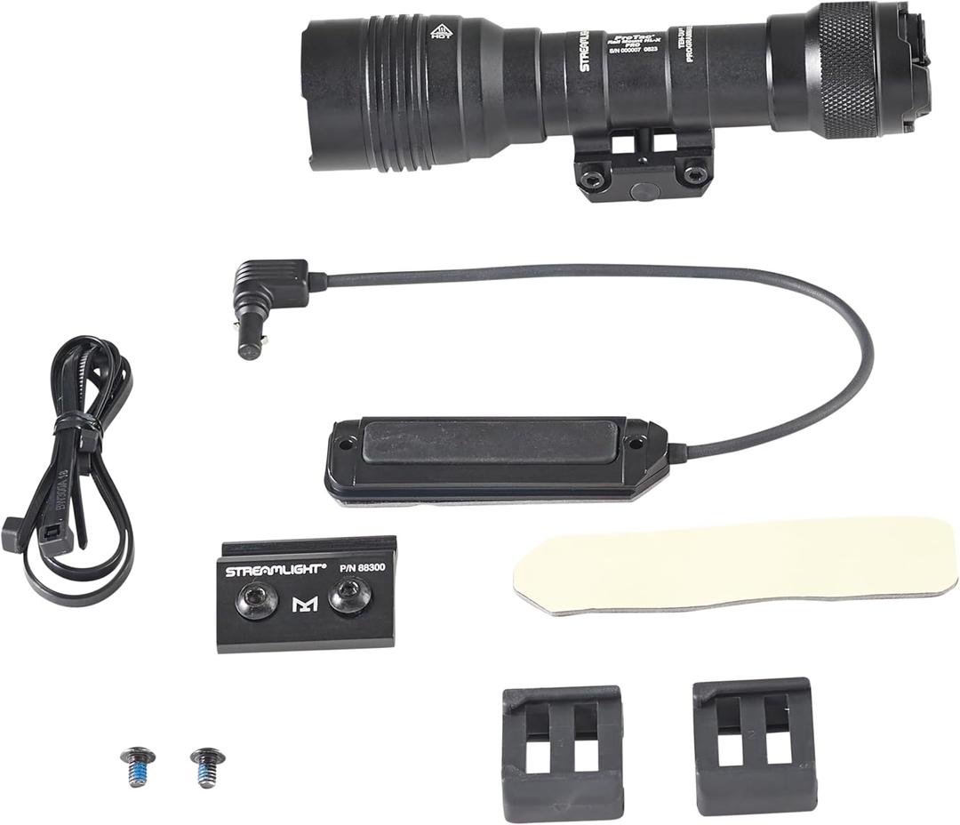 Streamlight 88127 ProTac Rail Mount HL-X Pro USB 1000-Lumen High Candela Multi-Fuel Long Gun Light, Includes Jack-Cap, M-Lok kit, Pressure Switch, Tool, and SL-B26 USB Battery with USB Cord, Black