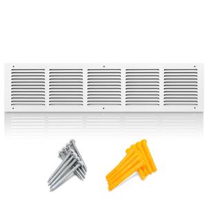PionerialX 30"W x 6"H [Duct Opening Size] Steel Return Air Grille | HVAC White Rust-Resistant Vent Cover for Wall & Ceiling, AC Cold Air Return, Overall Dimensions 31.75"W x 7.75"H
