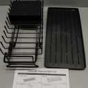 ANTOPY Sink Dish Drying Rack - Expandable Small Dish Rack Over Sinks with Silicone Drying Tray, Dish Drainer for Kitchen Counter with Cutlery Holder, Drying Rack Fit for 14-19 Kitchen Sink