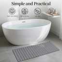 THMINS Long Stone Bath Mat, Roll Out Stone Bath Runner, Foldable Bathroom Diatomaceous Earth Runner Mat Rugs 47x16 inch, Super Absorbent, Quick-Drying, Non-Slip, Space-Saving, Easy to Clean, 47.2x15.4''