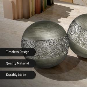 Creative Scents Dublin Silver 3” Decorative Balls - Set of 2 Decorative Balls for Bowls and Vases, Decorative Orbs, Premium Home Decor Vase Filler, Spheres for Coffee Table Decor, Dining, Living Room Creative Scents Dublin Silver 3” Decorative Balls - Set of 2 Decorative Balls for Bowls and Vases, Decorative Orbs, Premium Home Decor Vase Filler, Spheres for Coffee Table Decor, Dining, Living Room