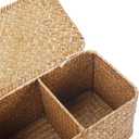 Seagrass Storage Basket for Bathroom - Toilet Tank with Lid, Wicker Woven Narrow Basket for Organizing (13" x 5" x 4.3")