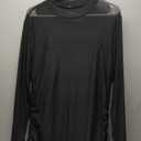 WIHOLL Women's Mesh Sheer Long Sleeve Ruched Mini Dress Sexy Bodycon Mock Neck Cocktail Party Club Dresses 2025 (XX-Large, 01 - Black)