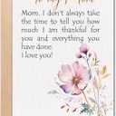 6 x Mothers Day Card for Mom from Daughter, Son – 5x7 Folded Greeting Card with Envelope & Sticker – Sweet, Heartfelt & Premium 350gsm Cardstock – Birthday, Christmas, Thanksgiving, Valentines Gift for Mom