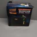 PowerFlow Garden Hose, NON-EXPANDABLE 100ft Premium Quality Stainless Steel Metal Water Hose with Durable Fabric Skin, Hose For Commercial, Residential Use, Bonus 10-way Spray Nozzle (100 Ft, Black)