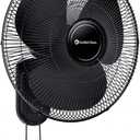 Comfort Zone 16-Inch Oscillating Wall Mount Fan Quiet 3-Speed Indoor Fan with 60 Adjustable Tilt, Pull-Chain Control & Durable Metal Grille Space-Saving Cooling for Home, Office, & Greenhouse