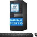 Dell Optiplex 7050 MT Desktop Computer PC, 7050 Mini Tower, Quad Core i5-7500 3.4GHz up to 3.80GHz, 16GB RAM, 512GB SSD, Wireless Keyboard, Win10 pro