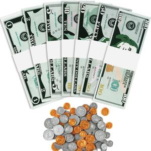 195Pcs Play Money Teaching Math Sets,Number Learning Education Play Money for Kids 3-8 Year Old Teaching, Number Learning Education Toys for Kids Develops Early Math Skills, Preschool Math Games