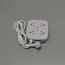 6 Ft Surge Protector Power Strip - 8 Widely Outlets with 4 USB Ports, 3 Side Outlet Extender with 6 Feet Extension Cord, Flat Plug, Wall Mount, Desk USB Charging Station, ETL,White