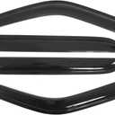 IKON MOTORSPORTS, Window Visor Compatible with 01-03 Ford F-150 Crew Cab, 02-03 Lincoln Blackwood, Acrylic Smoke Tinted & Semi-Transparent Sun Rain Shade Guard Wind Vent Air Deflector