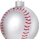 Joiedomi Christmas Baseball Glass Small Ornament, Funny Sports Ball Glass Blown Mini Ornament, Boys Sports Decorations for Xmas Gift Holiday Party Favor Indoor Decoration
