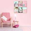 6Pcs pink Coastal Canvas Wall Art Fashion pink Beach Surfboard Wall Decor Pictures Beach Car Coconut Tree Summer Posters Prints for Sea View Room Living Room Bedroom Artwork Home Decoration Unframed