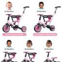 newyoo Tricycle for Toddlers 1-3, Toddler Bike, 5 in 1 Trike with Push Handle, Christmas and Birthday Gift and Toy for Girls, Convert to Baby Balance Bike, Pink, TR008