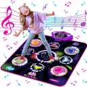 Kusntin Dance Mat for Kids, Adjustable Volume, Builtin Music, 5 Game Modes, Dancing Game Pad for 3 4 5 6 7 8+ Year Old Girls Boys, Dance Toys Gifts, Perfect Xmas Birthday Gift