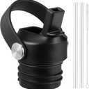 KMN Straw Lid for Hydro Flask Standard Mouth, Lids with Strawfor Hydroflask 18 21 24 oz Standard Mouth, StrawTop for Hydro Flask, Replacement Sport Cap (Black)