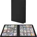 Premium 1000+ Pockets Trading Card Binder, 16-Pocket Ringless Side-Loading Album for TCG, MTG, Lorcana, Sports & Standard-Size Cards (Black2)