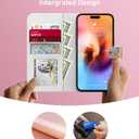 DEENAKIN for iPhone 15 Pro Wallet Case with Card Holder + Cash Clip, RFID-Blocking, Military-Grade Drop Protection & UV-Printed Artwork, Magnetic Closure with Leather Kickstand - Artistic Florals