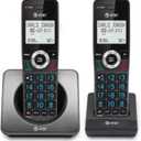 AT&T GL2101-2 DECT 6.0 2-Handset Cordless Phone with Call Block & Caller ID - Full-Duplex Handset Speakerphone, 2" White Backlit Display, Lighted Keypad, Graphite & Black