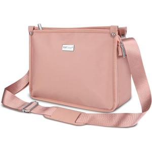 TOPDesign Lightweight Women Crossbody Bag, Shoulder Purse with Multiple Pockets, Triple Zip Handbag with Shoulder Strap