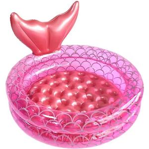 Inflatable Kiddie Pools Mermaid, Backyard Round Swimming Pool for Kids, Cute Raft Paddling Pool Indoor&Outdoor Toddler Fun Water Swim Beach Floaties Toys Fishing Pond Ball Pit Pool (35 inch)