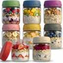 4oz 8Pack Glass Dressing Jars with Leakproof Lids, Containers for Sauce, Salad Dressing, Dips & Snacks Reusable Glass Food Storage Cups for Lunch Box & Meal Prep(4oz-8Pack)