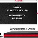 ONREVA Tool Box Foam Organizer 42x22x1 inch 3Pack, Kaizen Sheets for Pro Tool Control, Custom Tool Shadow Inserts for Cases & Drawers, High Density Polyethylene Foam, Black with Red