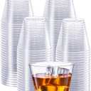 Clear Hard Plastic Cups/Tumblers [5 oz. Squat - 200 Count] Small Disposable Party Cocktail Glasses