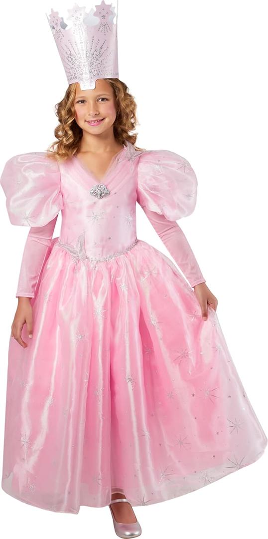 Rubies Girl's Wizard of Oz Deluxe Glinda Costume Dress With Crown