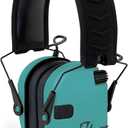 Walker's Razor Slim Ultra Low Profile Compact Design Adjustable Range Shooting Hunting Hearing Protection Electronic Earmuffs (Light Teal)