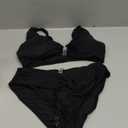 Yonique Women Two Piece Swimsuit - Knot Twist Bikini Set V Cut Bathing Suit 2026 Teen Bikini (Large, Black)