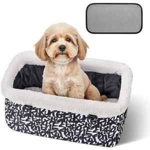Amazon.com : BurgeonNest Center Console Dog Car Seat for Small Dogs, Puppy Cat Car Seat Booster with Soft Cushion Safety Belt, Seats Safe & Cozy Metal Frame Armrest Dog Booster Pet Under 11 lbs (Graffiti) : Pet Supplies