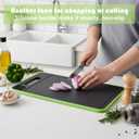 2-Piece BPA-Free Plastic Cutting Board Set, Non-Slip Dishwasher Safe Chopping Boards for Kitchen, Green