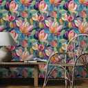 REDAMANCY Colorful Blur/Green Magnolia Floral Pink/Red Flower Abstract Art Peel and Stick Wallpaper Stick on Contact Paper Vintage Wall Paper Easy Peel Off for nightstand Drawer Cabinet Renter