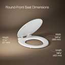 KOHLER Stonewood Quiet-Close, Round Toilet Seat Soft Close, Durable Wood, Easy Installation, Universal Fit, Home Essentials, White Finish, K-20467-0