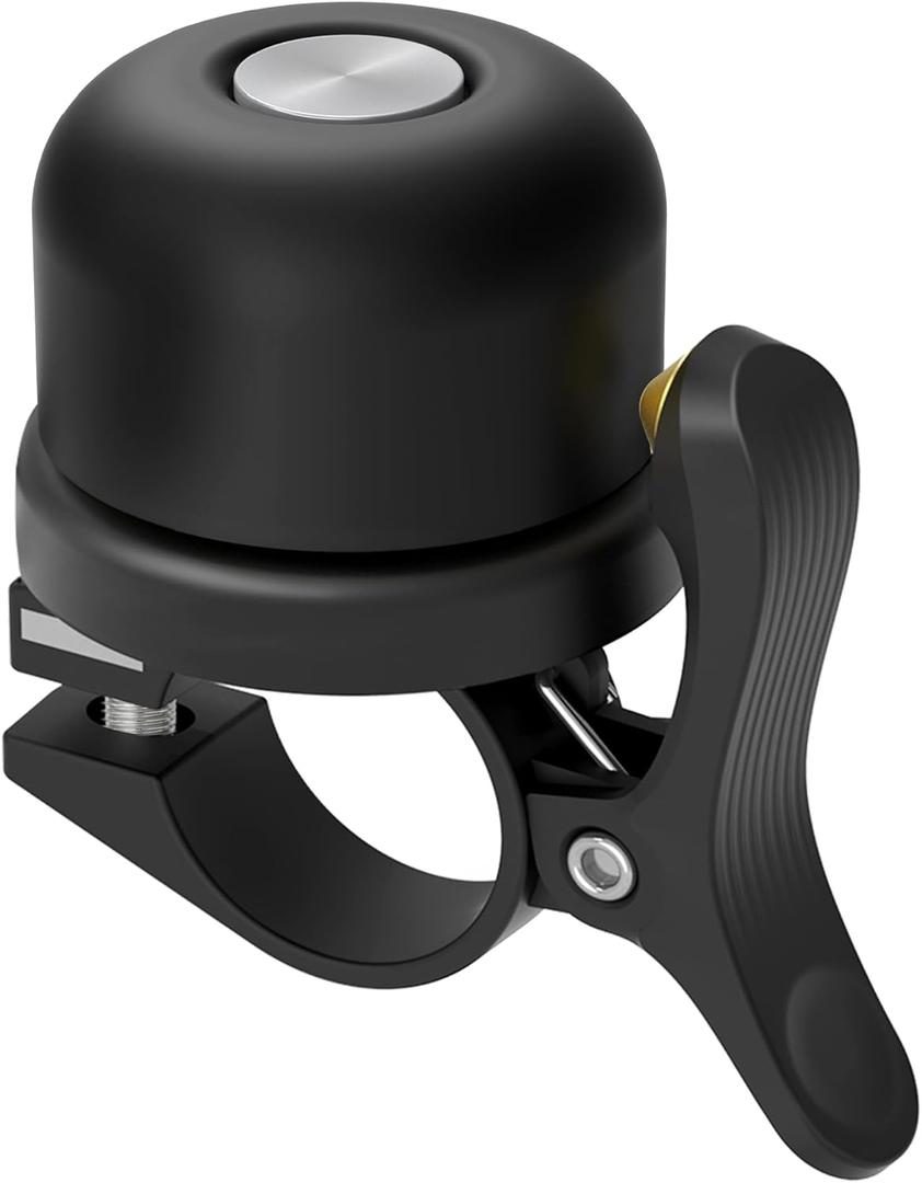 Bicycle Bell for Apple AirTag 120dB, AirTag Bike Mount GPS Tracker Waterproof Classic Brass Holder Hides Air Tag Under Bike Bell Anti-Theft (0.87"/22.2mm, Black)