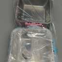 kathson Crate Dog Bowl, Removable Stainless Steel Hanging Pet Kennel Cage Bowl Food & Water Feeder Coop Cup for Puppy, Cat, Rabbit,Guinea Pigs 2pcs Large Square(Blue,Pink)