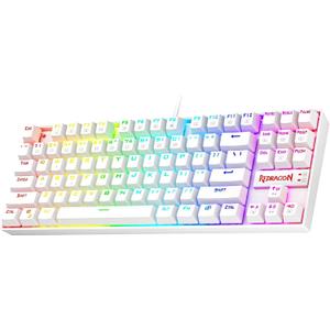 Redragon K552 Mechanical Gaming Keyboard, 87-Key Compact, LED Gaming Keyboard with Red Switches, Anti-Ghosting, Metal Frame for PC Gaming & Typing, Beginner-Friendly (White)